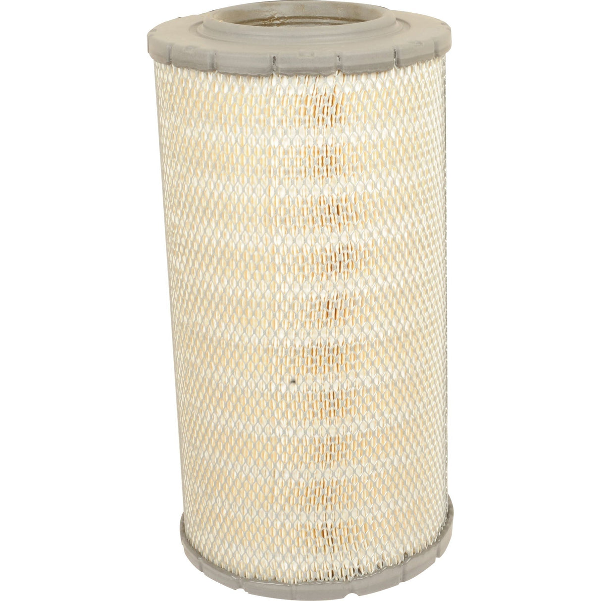 A cylindrical air filter, such as the Sparex Air Filter - Outer - AF25617 (Sparex Part No. S.73052), features a mesh exterior and pleated paper interior, framed by gray plastic edges.