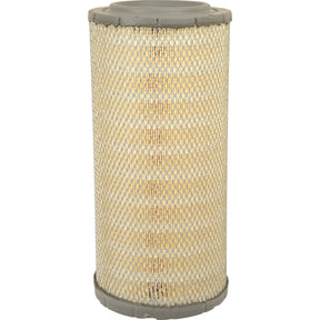 The Sparex Air Filter - Outer (AF25957, Sparex Part No. S.108831) is a cylindrical, metallic air filter featuring a mesh design and gray caps on both ends, specifically designed to meet the rigorous standards of Case IH equipment.