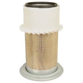 The Sparex Air Filter - Outer - AF4894Km (Sparex Part No.S.76720) features a cylindrical shape with a perforated metal frame and pleated paper-like material for filtration, complemented by circular metallic end caps on the top and bottom.