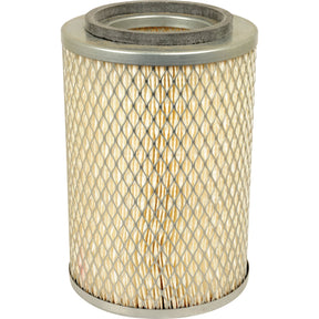 The Sparex Air Filter - Outer - AF990 (Sparex Part No. S.76660) is a cylindrical air filter with a white mesh exterior and a durable metal frame on the top and bottom, designed for optimal performance in Claas DOMINATOR machinery.