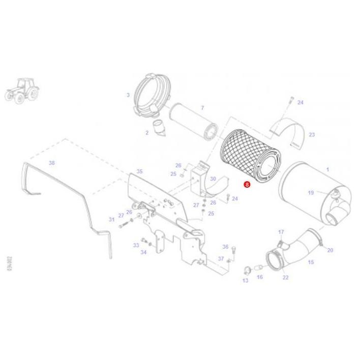 Air Filter Outer - H716200090100 - Massey Tractor Parts