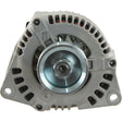 Front view of the Sparex alternator (Sparex Part No. S.150726) showing ventilation holes and the central pulley, compatible with PV x 6 belts, providing 12V and 100 Amps of power.