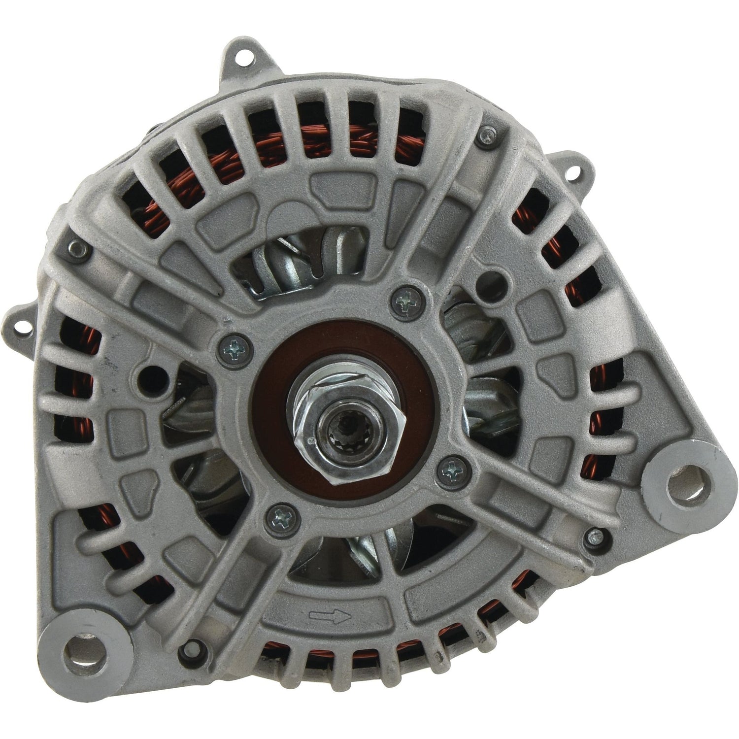 An image of a Sparex Alternator (14V, 150 Amps) - Part No. S.150732 showing the front view with intricate metal housing and visible copper windings, indicative of the renowned Sparex quality craftsmanship.