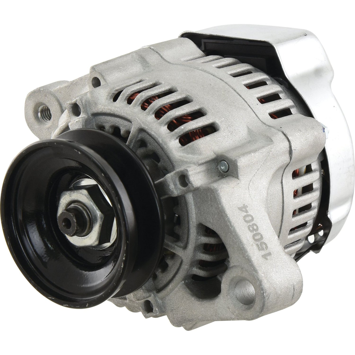 The Alternator (Sparex) - 12V, 40 Amps by Sparex, features a silver and black design with visible cooling vents and a single groove pulley.