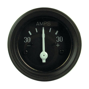 A Sparex analog ammeter (Sparex Part No. S.61162) on a Ford New Holland tractor shows a reading of 0 amps, with a scale ranging from -30 to +30 amps.
