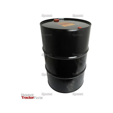 An Antifreeze - Koldgard 50/50, 200 liters black metal industrial drum from Sparex (Sparex Part No.S.109907), typically used for storing or transporting engine coolant and other liquids.