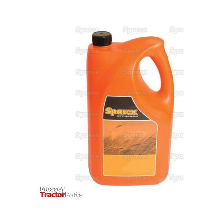 An orange plastic container with a black cap and a label that reads "Sparex" contains the Antifreeze - Koldgard 50/50, 5 liters (Sparex Part No. S.151419). This antifreeze solution, specifically designed for Massey Tractor Parts, ensures optimal engine performance by incorporating essential corrosion inhibitors.