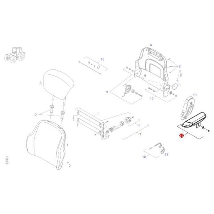 Armrest - F716501030220 - Massey Tractor Parts