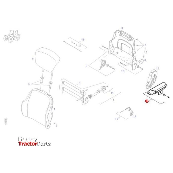 Fendt Armrest - F716501030220 | OEM | Fendt parts | Cab Interior-Fendt-Cabin & Body Panels,Farming Parts,Seat Components,Seats & Covers,Tractor Parts