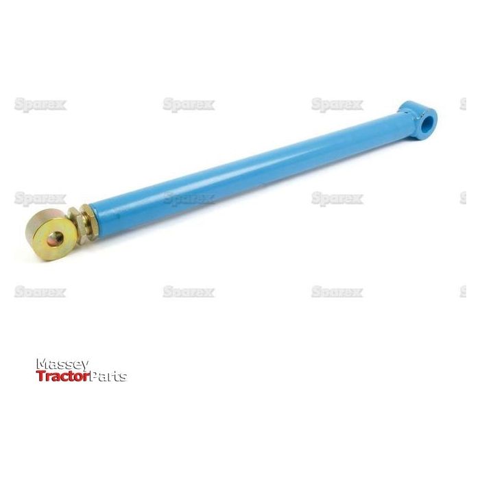 Blue hydraulic cylinder from Sparex with metallic ends, displayed against a white background. Ideal for use in Ford / New Holland tractors or as part of an Auto Hitch Lift Rod Assembly (Sparex Part No.S.17493).