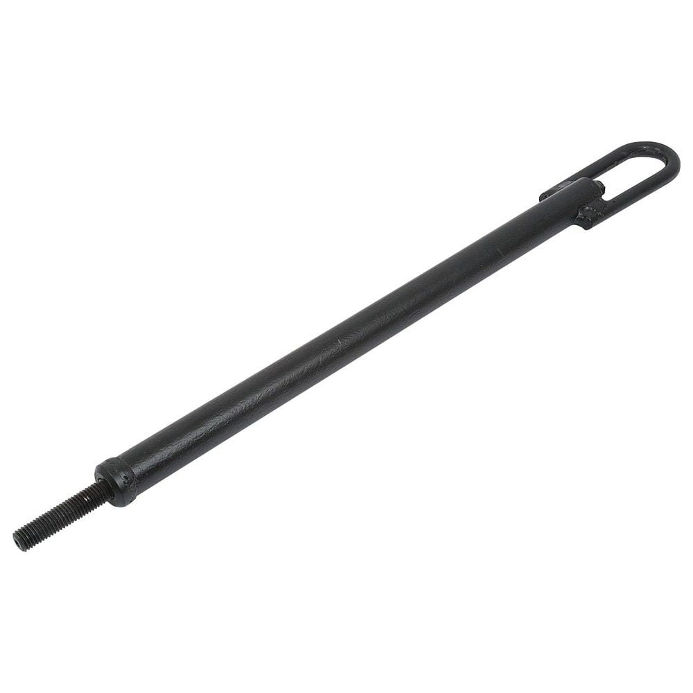 Black metal turnbuckle with a threaded rod end on one side and a loop on the other side, perfect for use with the Sparex Auto Hitch Lift Rod (Part No. S.57328).