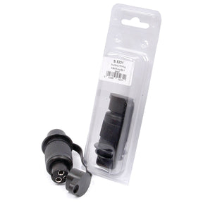 A black plastic Auxiliary 3 Pin Plug (S.56372) with a protective cap, available both unpackaged and in clear plastic blister packaging labeled with Agripak, branded as Sparex Part No.S.5231.