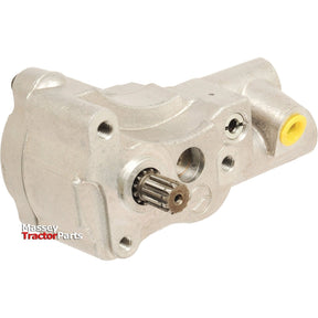 A metallic auxiliary hydraulic pump for Massey Ferguson tractors, featuring an exposed gear and labeled "Sparex" in red and black text. This product is identified as Sparex Part No.S.40873.