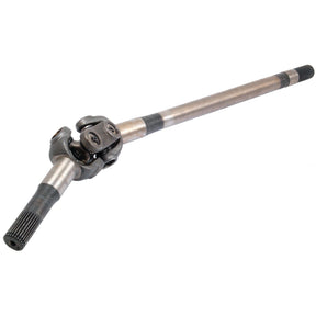 An Axle Shaft Assembly with a universal joint, featuring splined ends on both sides, from Sparex Part No.S.67957 by Sparex, used to transfer torque from the engine to the wheels.
