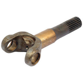 Displayed against a white background, the Sparex Axle Shaft Assembly (Part No. S.7715) features a metal steering yoke with visible wear and a splined shaft end, reminiscent of components found in Ford New Holland machinery.