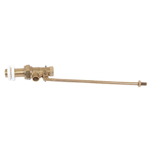 The Sparex Ball Valve 1/2’’ BSP x 1 1/2’’ (Agripak 1 pc.) features a brass float, a long arm extension, and threaded BSP fittings for easy connection to a water system.