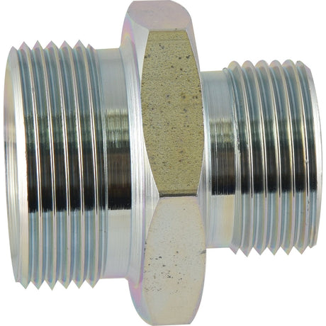 A Sparex Hydraulic Adaptor, featuring 1" BSP Male threads on one end and 1 1/4" BSP Male threads on the other end, identified by Sparex Part No. S.14119, is ideal as a metallic hex nipple for hydraulic applications.