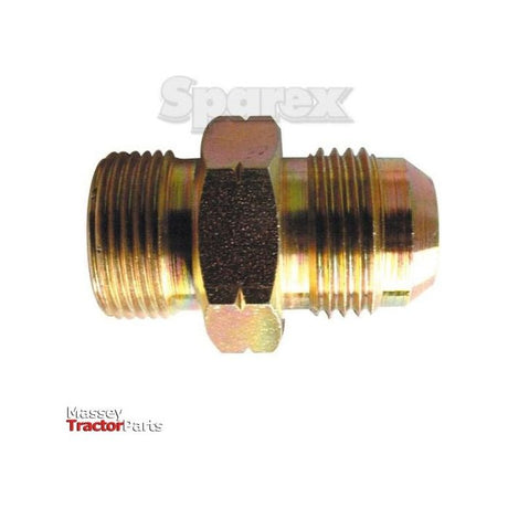 A hydraulic adaptor fitting with threading on both ends, labeled "Sparex" above and "Massey Tractor Parts" below, featuring M12x1.50 Metric Male compatibility and 9/16'' JIC Male connection (Sparex Part No.S.11956).