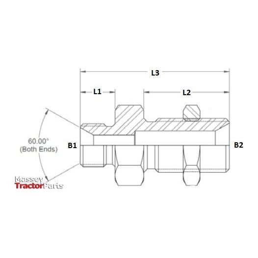 Hydraulic Bulkhead Adaptor 1/4''BSP - 1/4''BSP with lock nut
 - S.11947 - Farming Parts