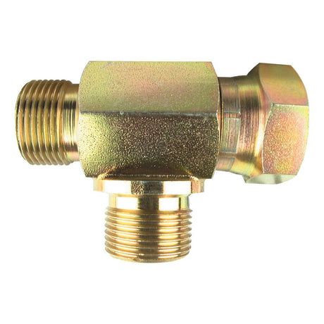 A Hydraulic Tee Piece 1/2'' BSP Male x 1/2'' BSP Swivel Female x 1/2'' BSP Male, ideal for pipe or plumbing applications, shown against a white background. This reliable connector is engineered by Sparex and also known as Sparex Part No. S.12037.