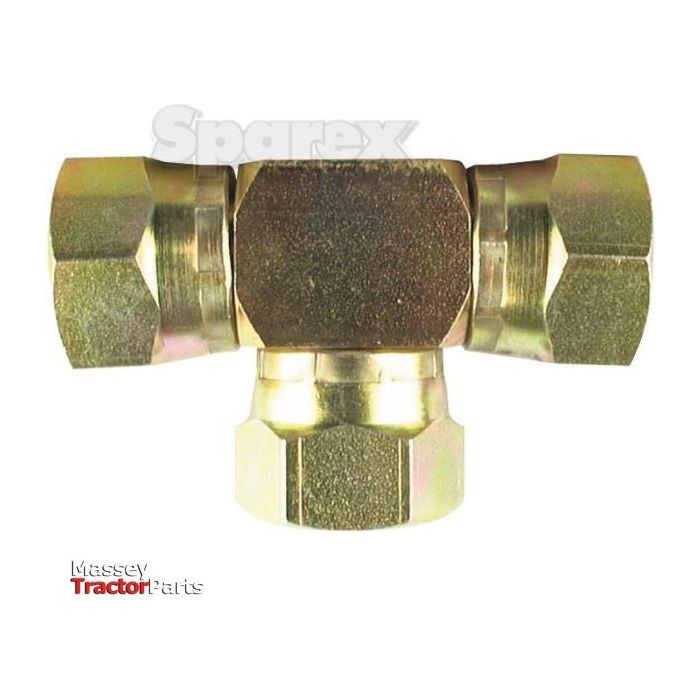 Hydraulic Tee Adaptor 3/8''BSP female - 3/8''BSP female -3/8''BSP female
 - S.12771 - Farming Parts