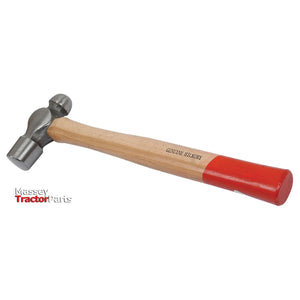 Presenting the Ball Pein Hammer - 32oz - S.3127 from Sparex, featuring a sturdy wooden handle engraved with the text "GENUINE FACTORY" and a distinct red-painted section near the head. For comprehensive product specifications, please refer to the provided documentation.