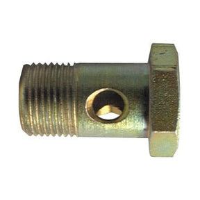 A Sparex Banjo Bolt M18 X 1.50 - 32mm | Sparex Part No.S.3761832 with an M18 X 1.50 threaded end and a hexagonal head, featuring a hole through the middle section.