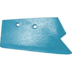 The Bar Point Share, 12" (305mm) - RH (Ransomes) from Sparex, designed to fit PASC521 models, is a blue metal agricultural tool part featuring two bolt holes and a pointed edge.