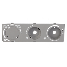 AGCO's Fendt Baseplate (part number 524810080063) features a gray control panel with dials and symbols for vehicle air control in the Fendt Farmer series, including settings for defrost, fan speed, and air conditioning.
