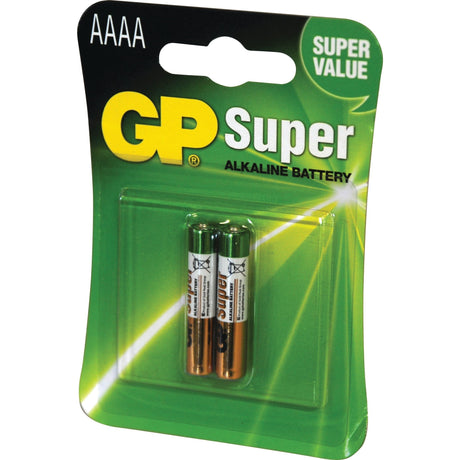 A package of two Sparex Super non-rechargeable AAAA batteries, labeled as "Super Value" with a green and yellow design and providing 1.5V power (Sparex Part No.S.71245).