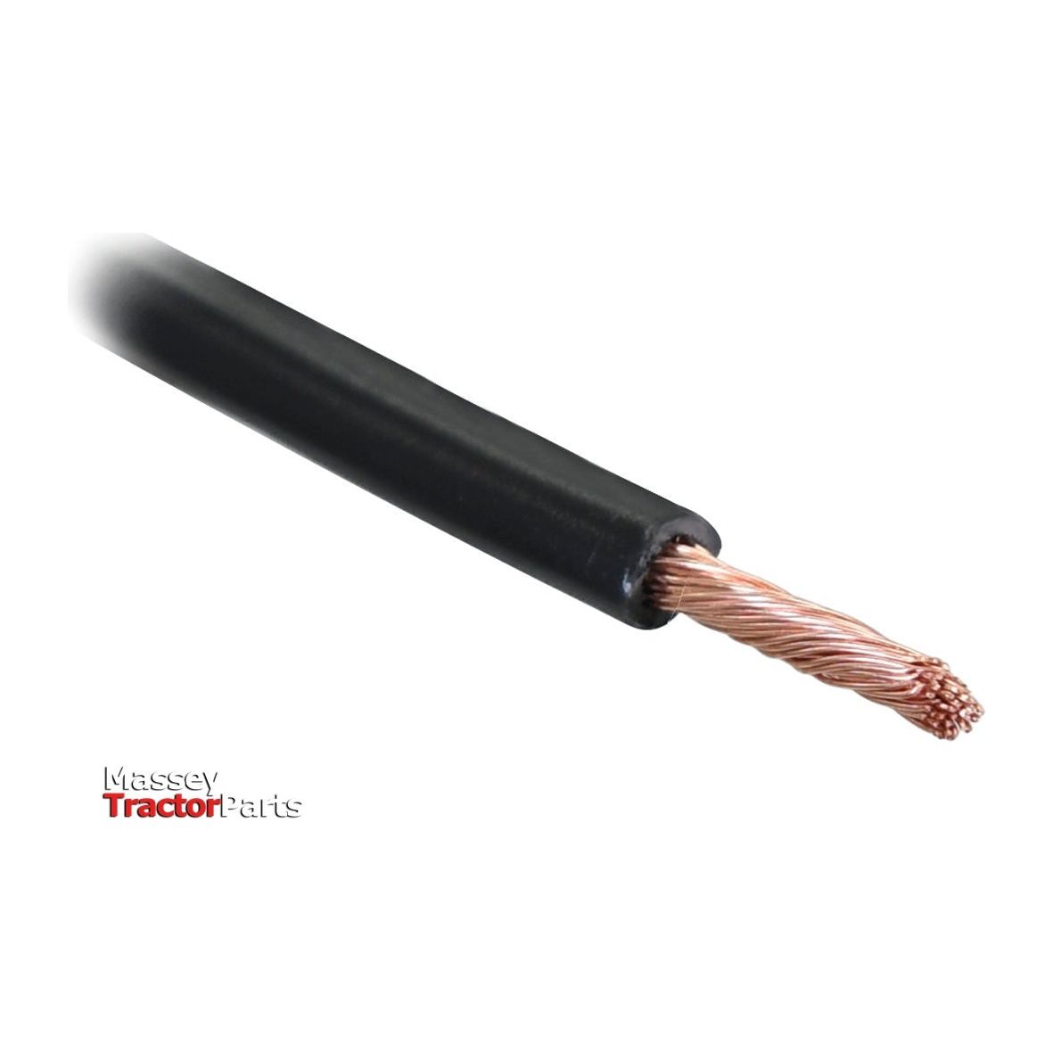 A close-up view of a black insulated electrical wire with exposed, twisted copper strands at one end. The text "Battery Cable (35mm²) - S.5972 by Sparex" is visible in the lower left corner, highlighting the quality of Sparex components.