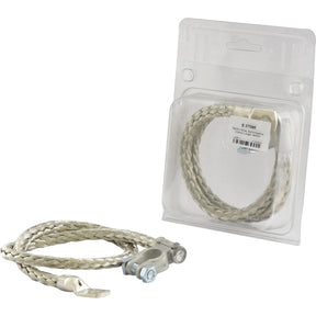 The Sparex Battery Strap, Earth/Negative (Clamp), length 600mm - S.27098, along with the mounting hardware, is shown next to its packaging.