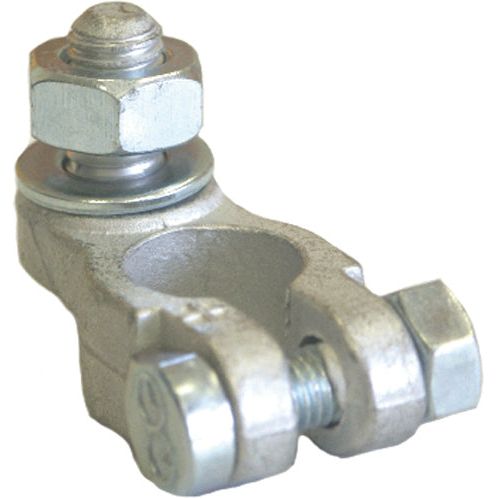 A Sparex Battery Terminal (Standard Duty) Positive, Part No. S.20780, featuring a silver metal construction with a bolt and nut fastening mechanism.