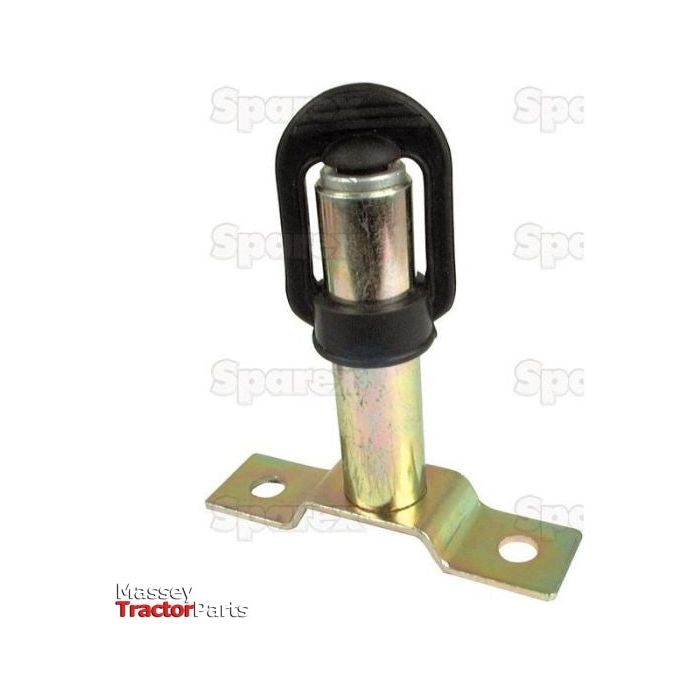 A metal locking pin with two mounting holes and a protective black rubber end cap, branded with "Sparex" and faint "Massey Tractor Parts" logos in the background, known as the Beacon Bracket (RH & LH) - S.22766.