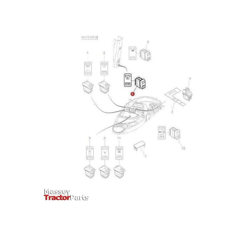 Massey Ferguson Beacon Switch - 4290431M2 | OEM | Massey Ferguson parts | Light Switches-Massey Ferguson-Beacons & Accessories,Beacons & Warning Lights,Farming Parts,Light Switches,Lighting & Electrical Accessories,Switches & Sensors,Tractor Parts,Vehicle Lighting