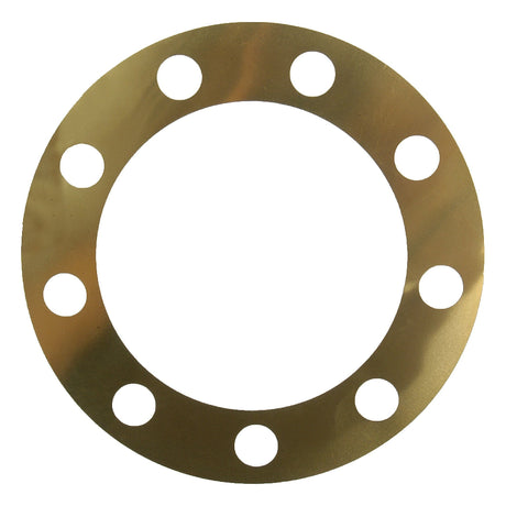 A Bearing Retainer Gasket from Sparex (Part No. S.66278) featuring a metallic circular design with eight evenly spaced holes around the perimeter, commonly utilized in Ford New Holland machinery.