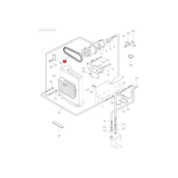 Belt Air Conditioner - 3386214M1 - Massey Tractor Parts