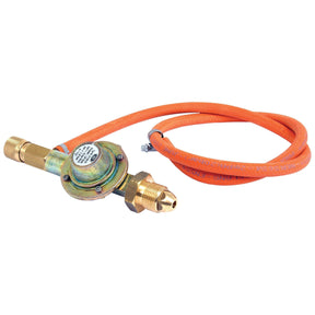 Introducing the Bird Scarer - Regulator and Hose by Sparex (Part No. S.18817), featuring a durable brass connector and an attached orange hose, making it perfect for bird scarers.
