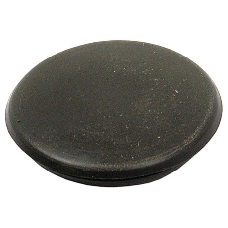 Close-up of a round, flat object with a smooth black surface, resembling the Blind Grommet Ø1'' x 1/16'' Groove from Sparex (Part No. S.11349).