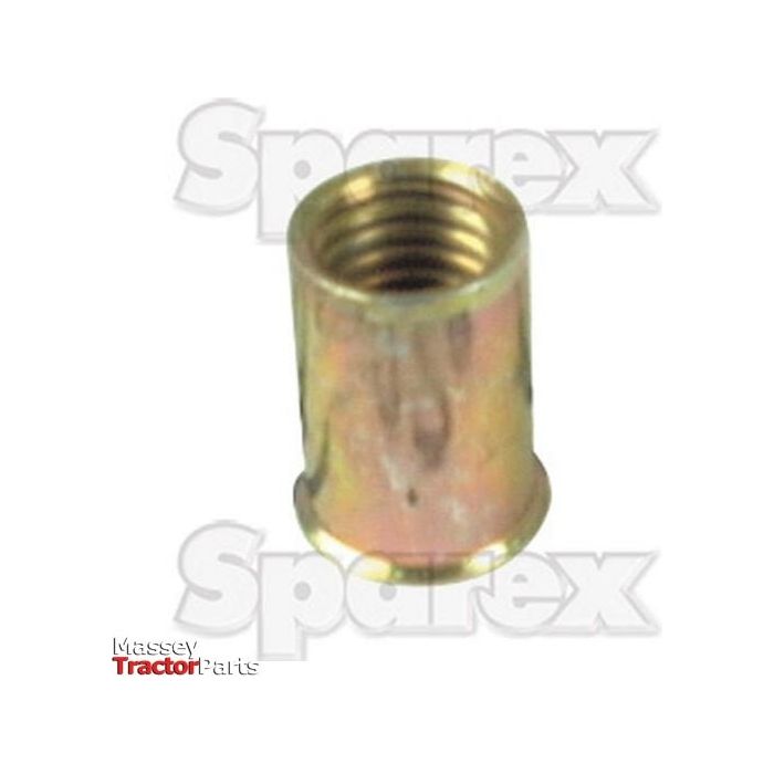 The product is a Blind Rivet Nut, M5 x 11.60mm (Box of 10 pcs.), compatible with M5 metric fittings and marked with Sparex Part No.S.163689. The background includes the watermark text "Spares," and the bottom left corner features a stylized Sparex logo.