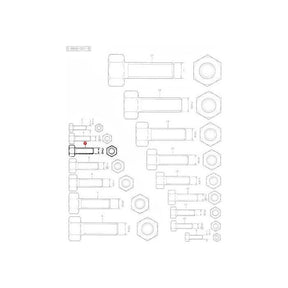 Bolt 3/8 x 1 UNF - 353538X1 - 353540X1 - AG519184 - Massey Tractor Parts