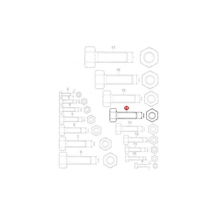 Bolt 5/8x1.1/2 unc - 353726X1 - Massey Tractor Parts