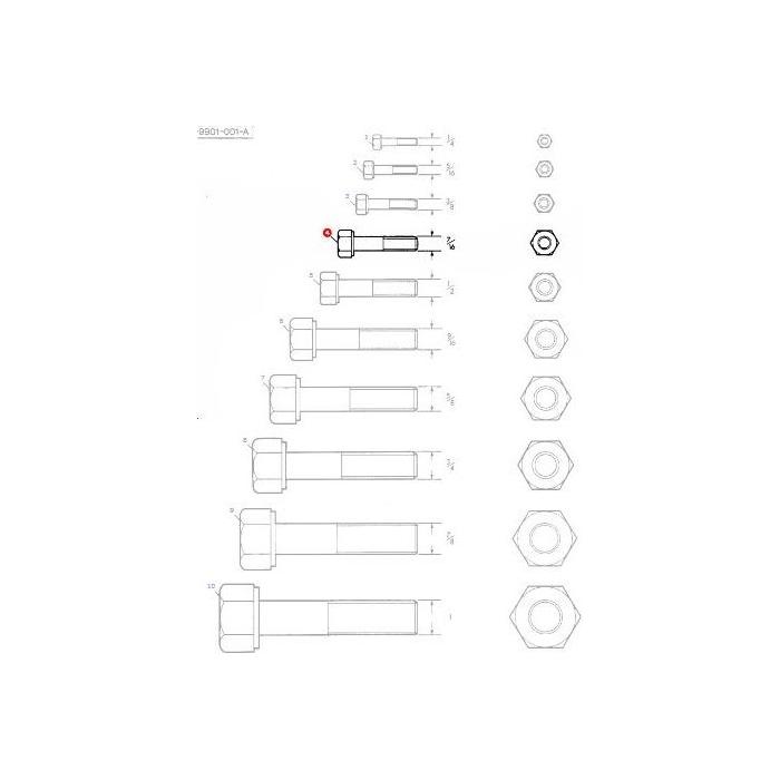 Bolt 7/16x2.1/4 unc - 353708X1 - Massey Tractor Parts