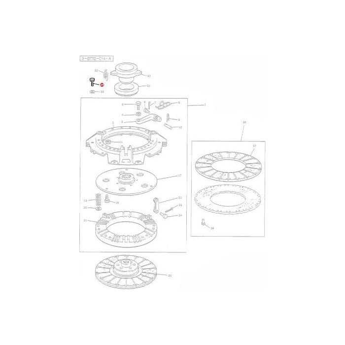 Bolt Clutch Assy - 887891M1 - Massey Tractor Parts