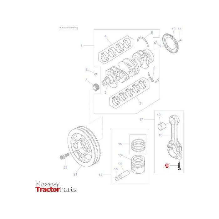 Bolt Conrod - 4226968M1 - Massey Tractor Parts
