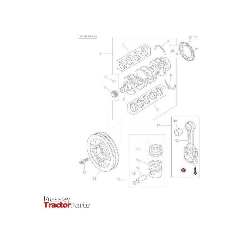 Massey Ferguson Bolt Conrod - 4226968M1 | OEM | Massey Ferguson parts | Crankshafts & Pulleys-Massey Ferguson-Block Components,Connecting Rods,Engine & Filters,Engine Parts,Farming Parts,Tractor Parts