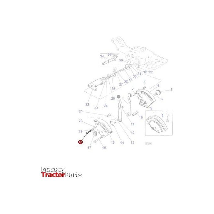 Bolt Draft & Position Controls - 376393X1 - Massey Tractor Parts