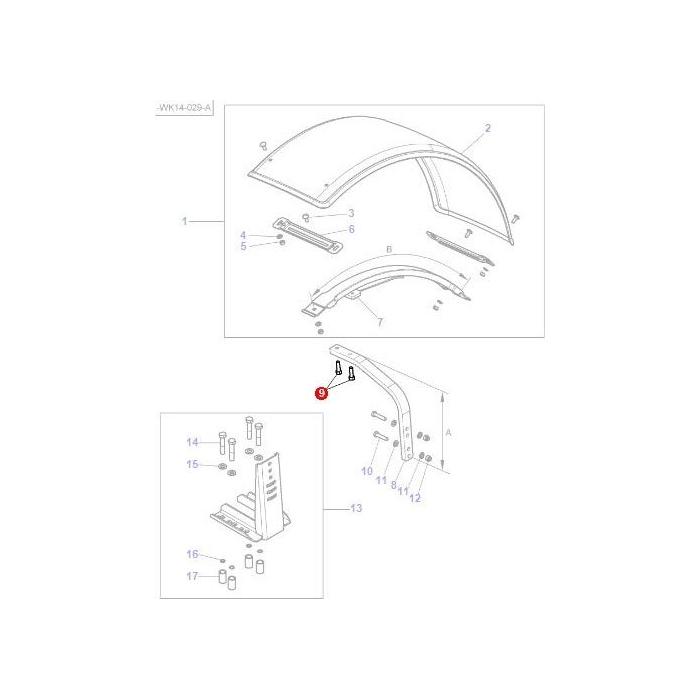 Bolt M12X40 - 1441226X1 - Massey Tractor Parts