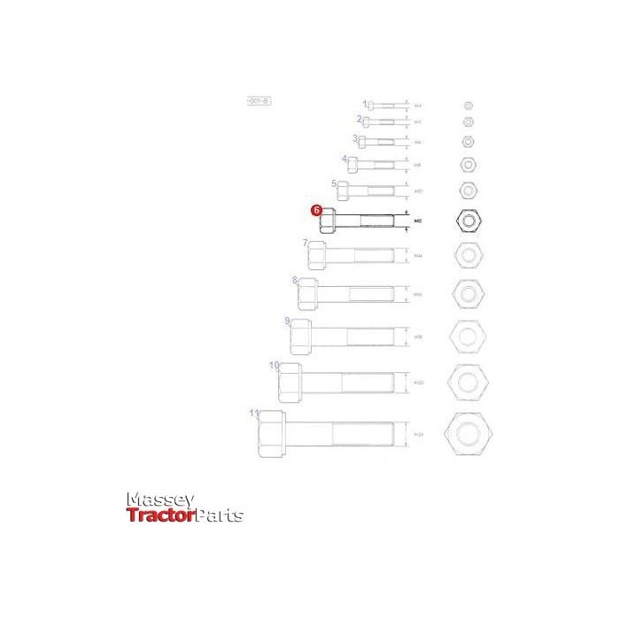 Bolt M12x30 10.9 - 1440716X1 - Massey Tractor Parts
