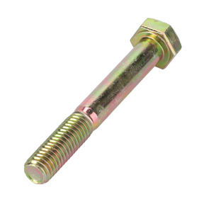 Close-up of a shiny, metallic AGCO Massey Ferguson Bolt M8x60 (339368X1) with a partially threaded shaft and a hexagonal head, showcasing the product's sleek finish.